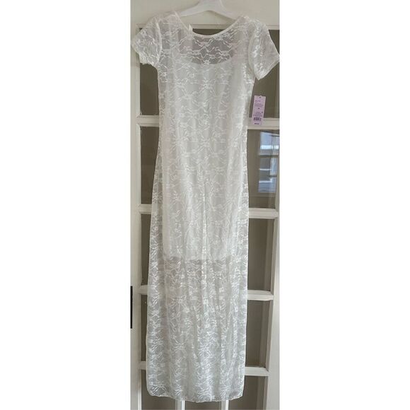 Wild fable Short Sleeve Maxi Dress White Lace size XS NWT - Picture 3 of 4